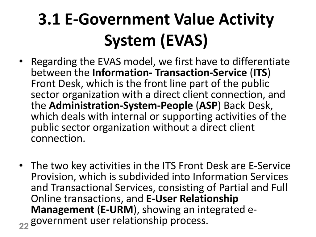 3 1 e government value activity system evas 3