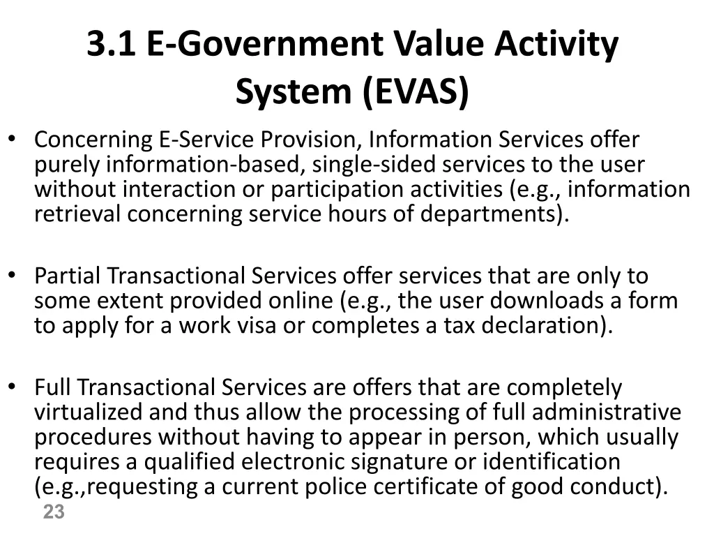 3 1 e government value activity system evas 4