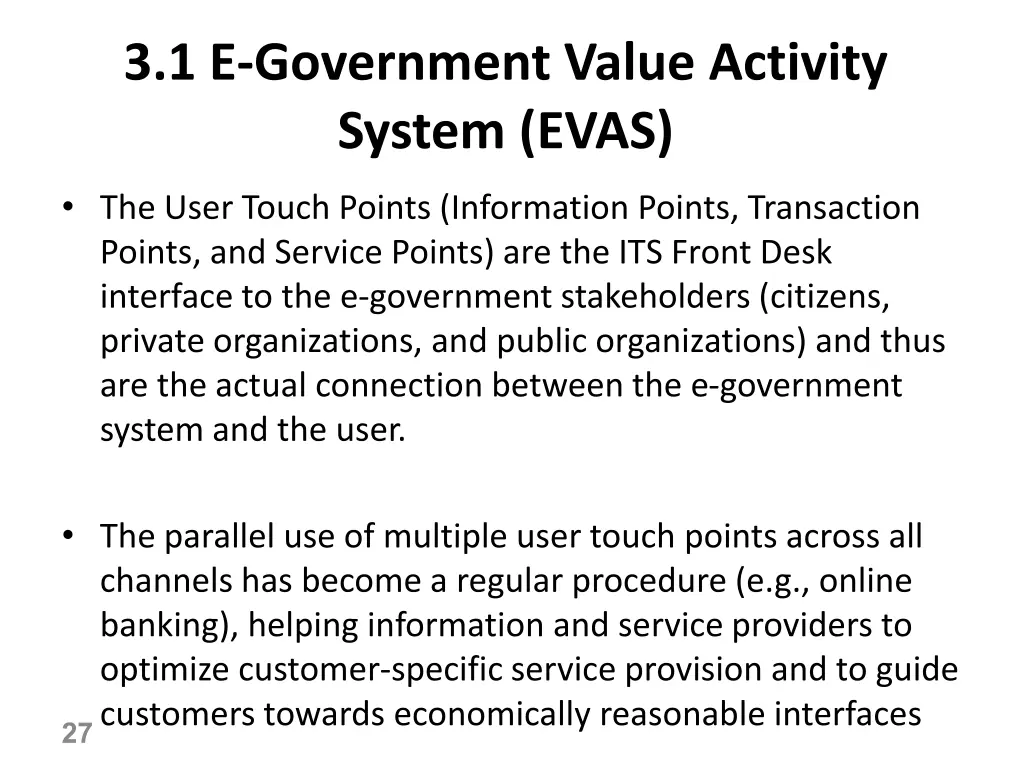 3 1 e government value activity system evas 8