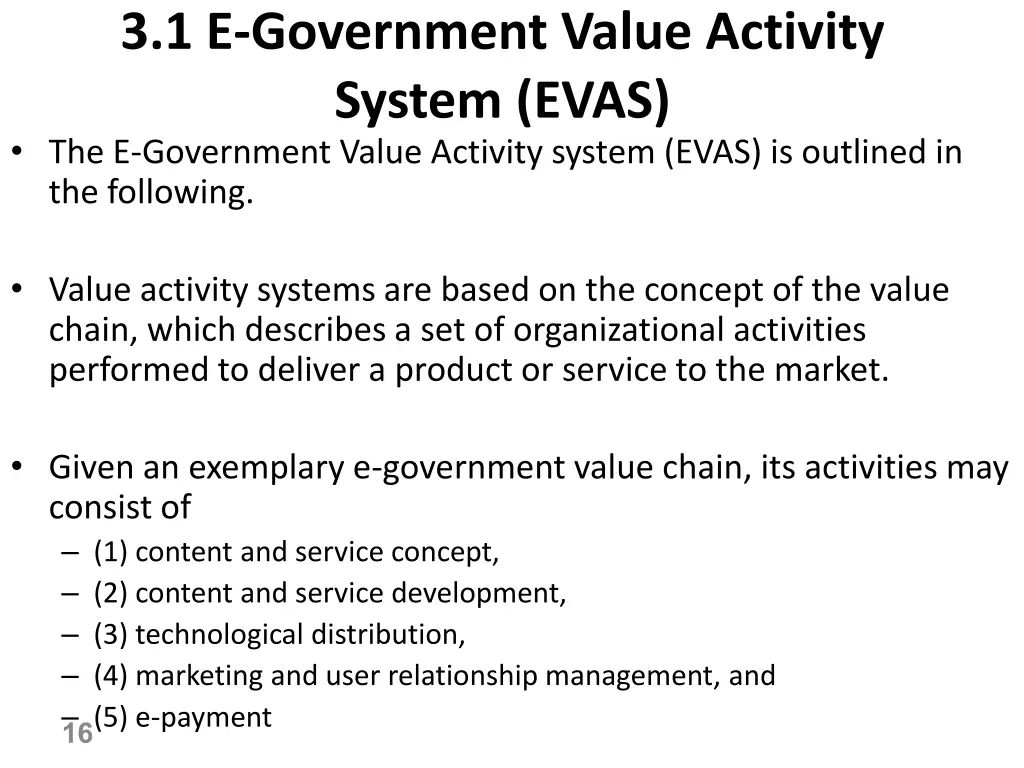 3 1 e government value activity system evas