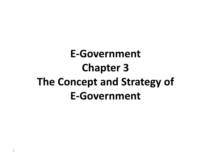 e government chapter 3 the concept and strategy