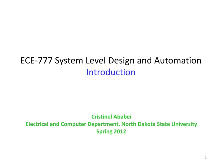 ece 777 system level design and automation