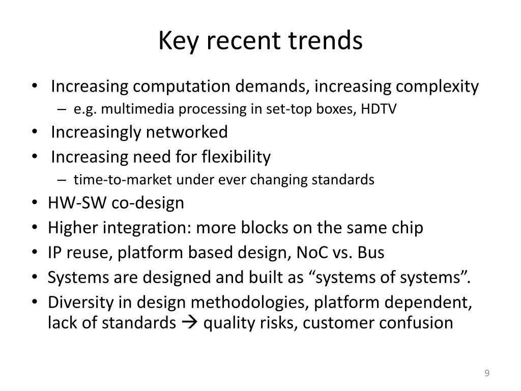 key recent trends