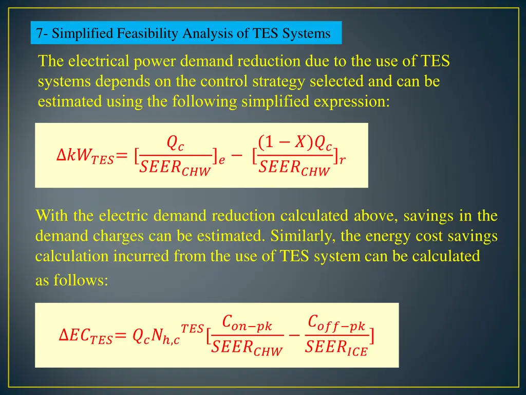 7 simplified feasibility analysis of tes systems