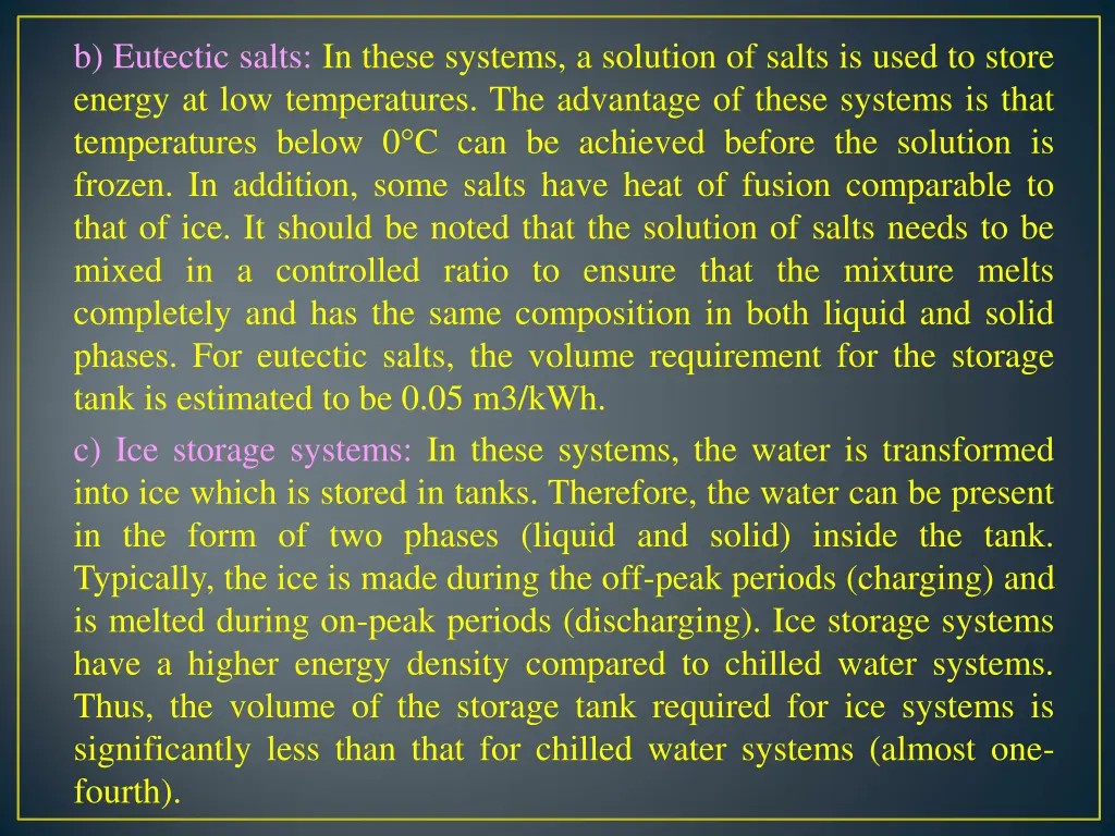 b eutectic salts in these systems a solution