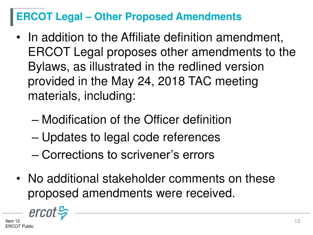 ercot legal other proposed amendments