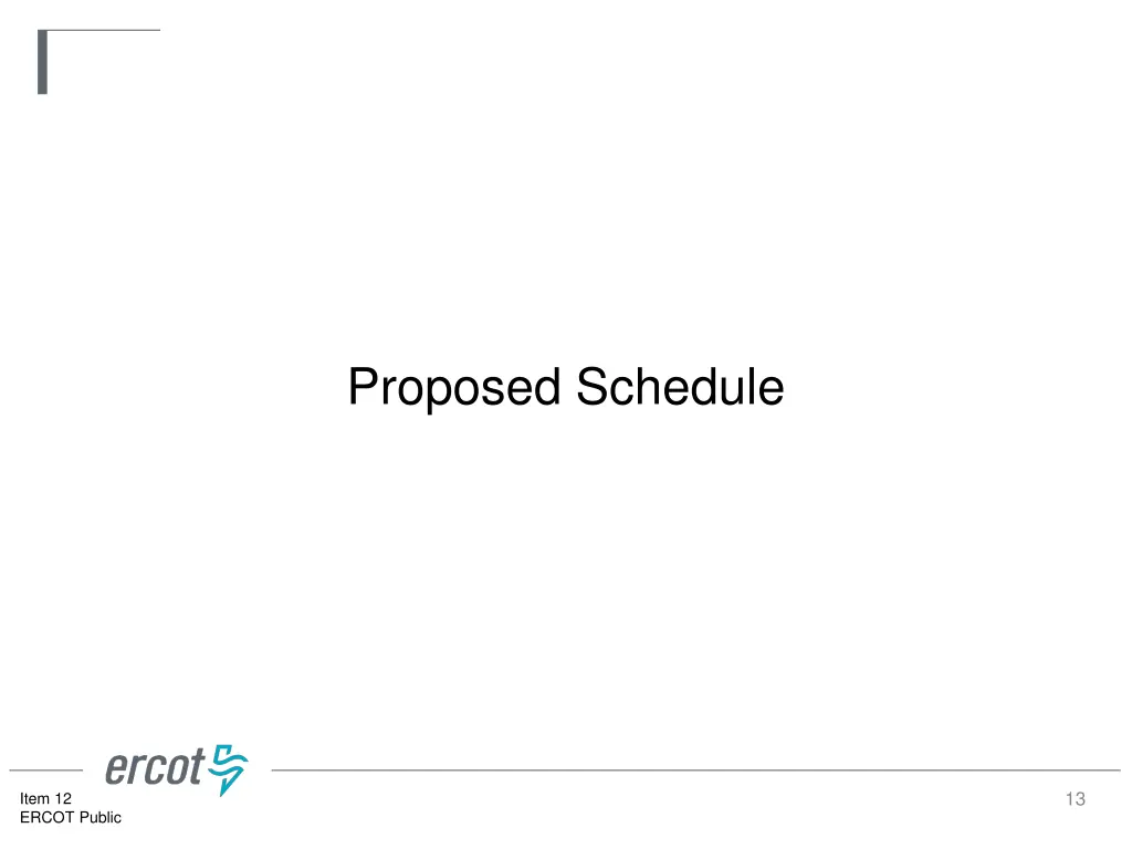 proposed schedule