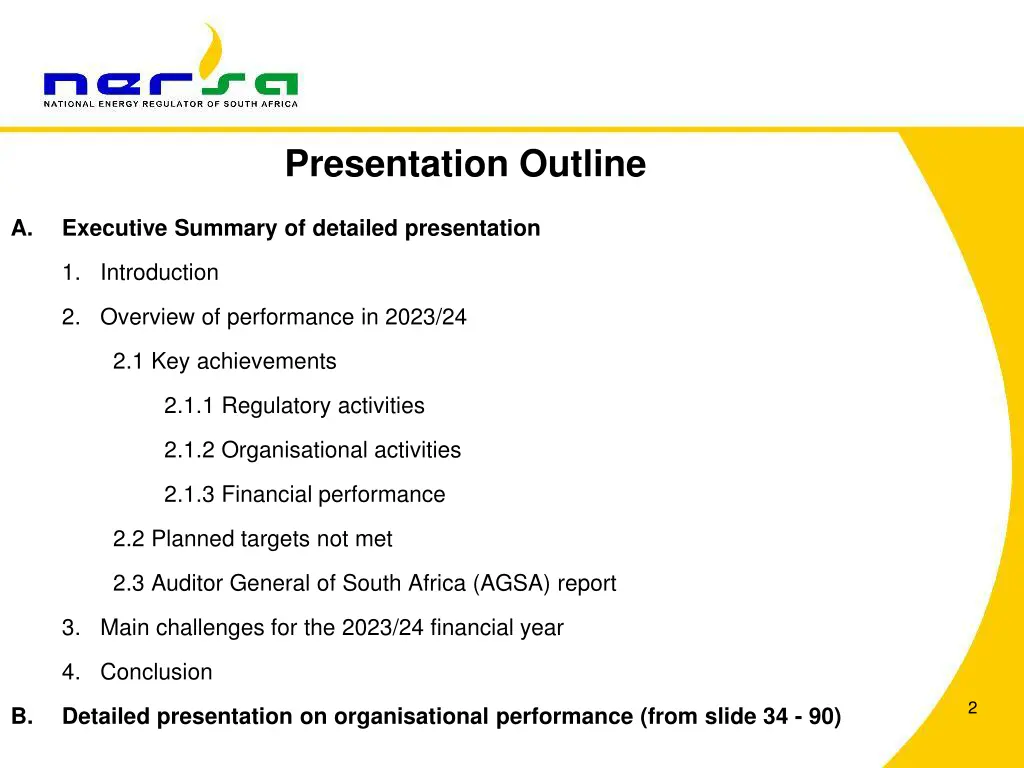 presentation outline