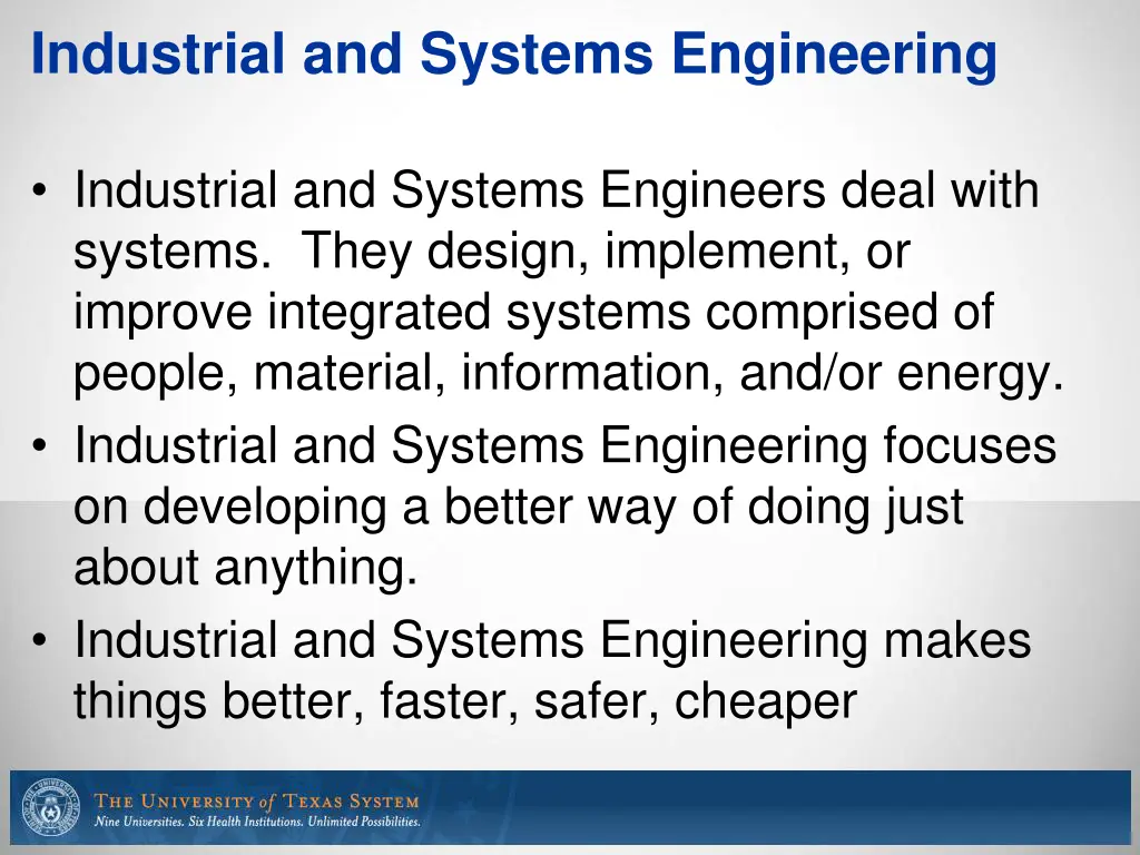 industrial and systems engineering