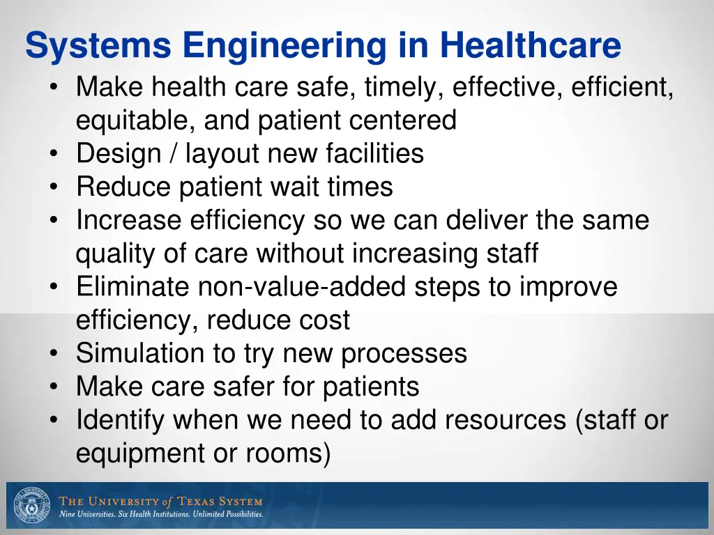 systems engineering in healthcare make health
