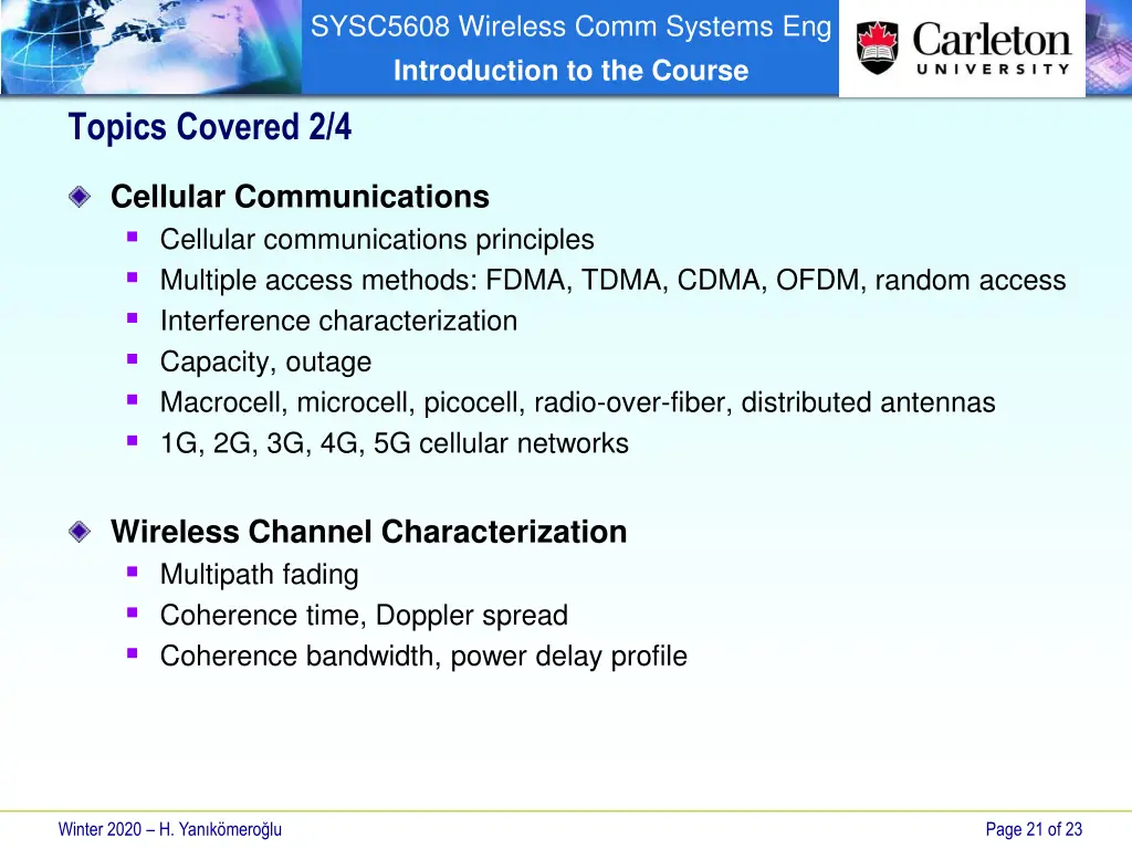 sysc5608 wireless comm systems eng introduction 20