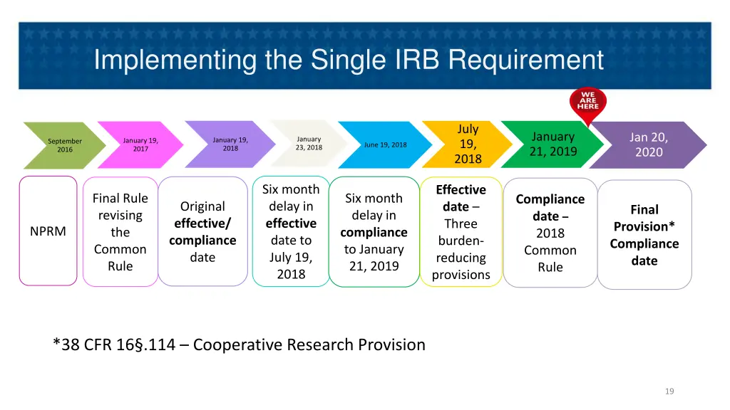 implementing the single irb requirement