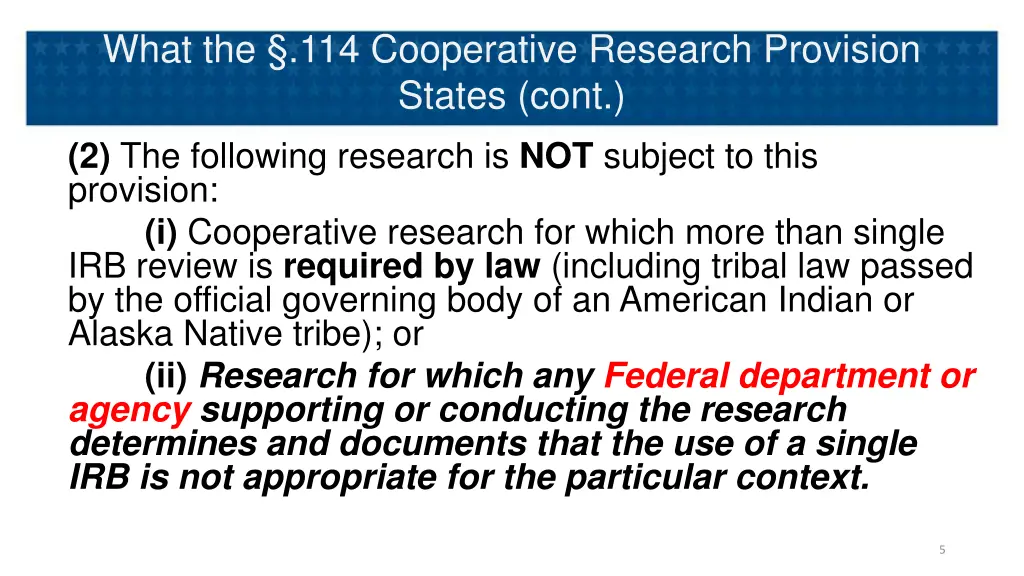what the 114 cooperative research provision
