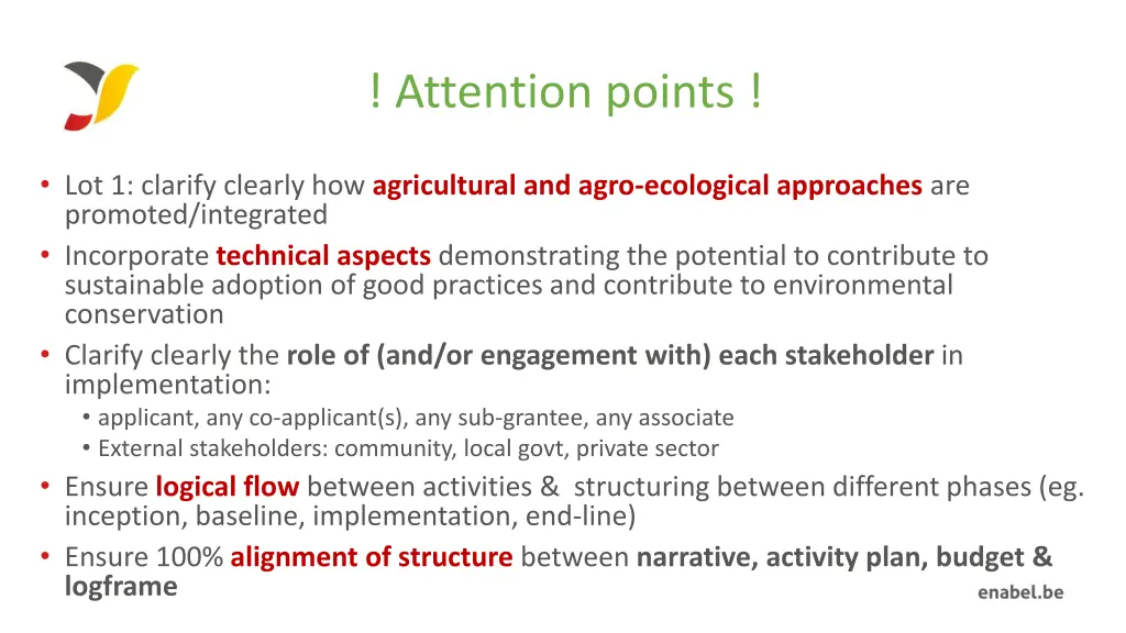 attention points 1