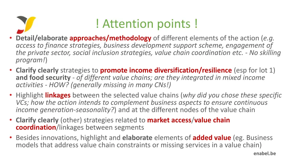 attention points