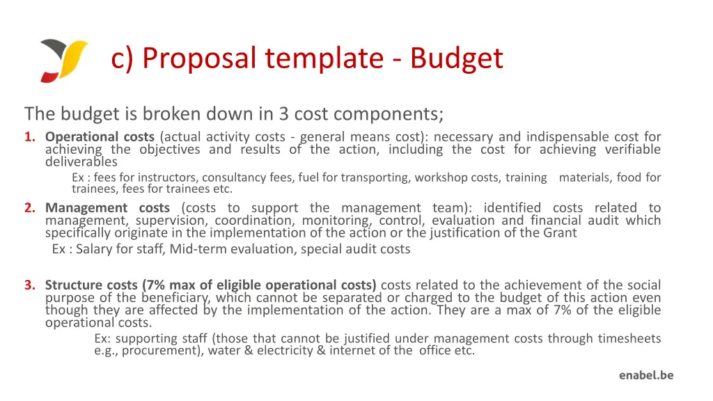 c proposal template budget 2