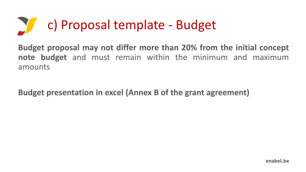 c proposal template budget 7