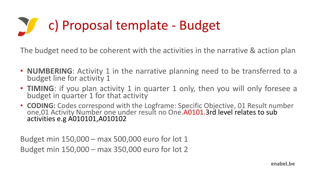 c proposal template budget