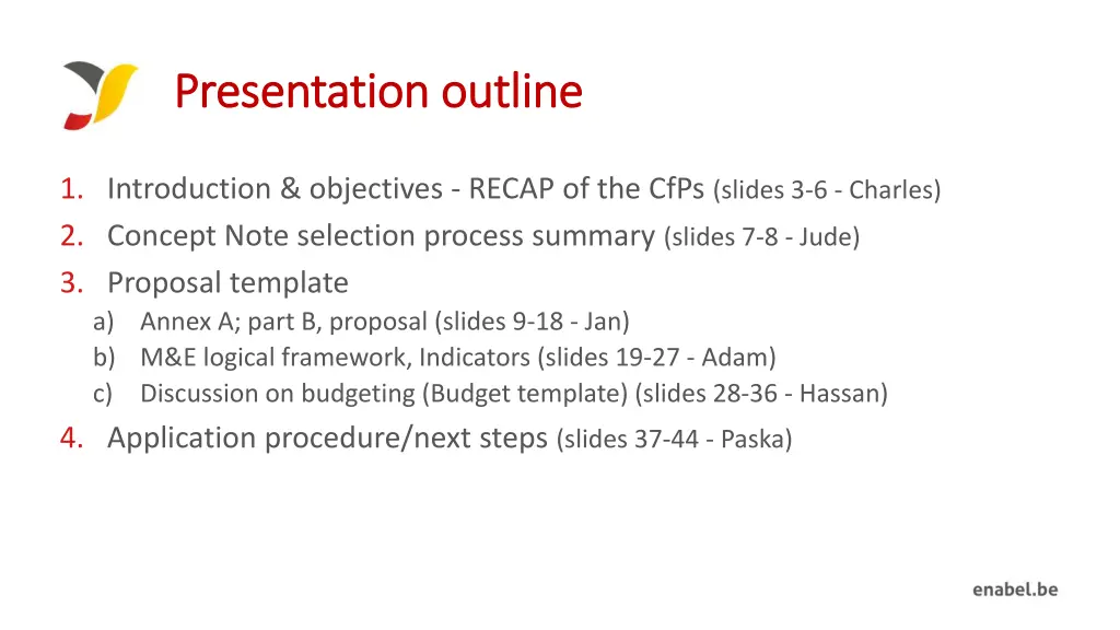 presentation presentation outline