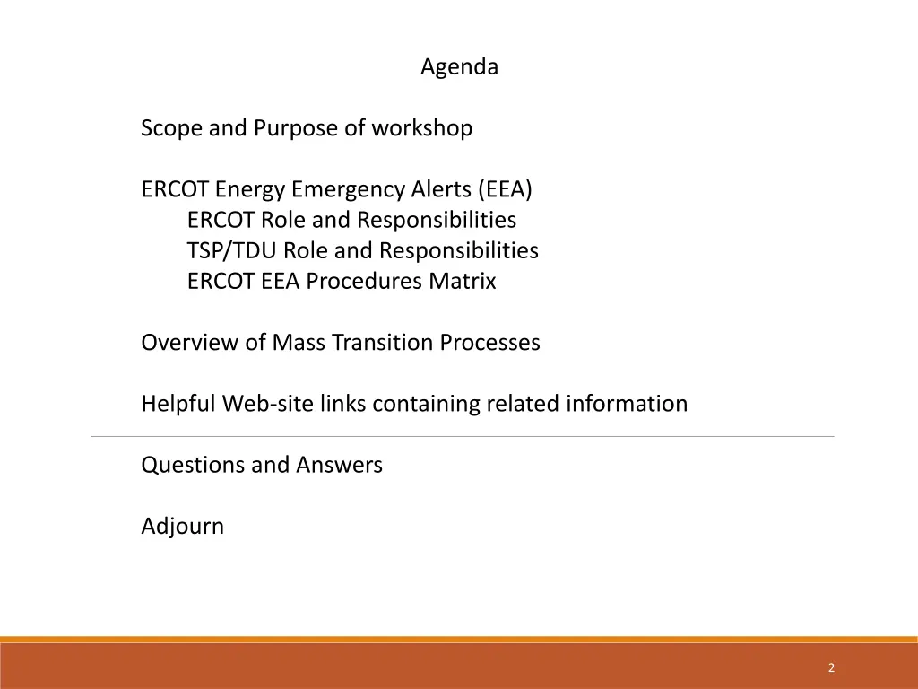 agenda