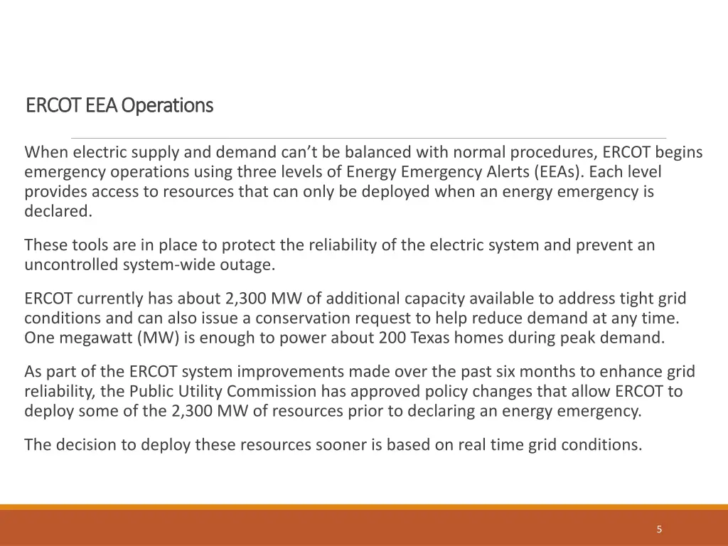 ercot eea operations ercot eea operations