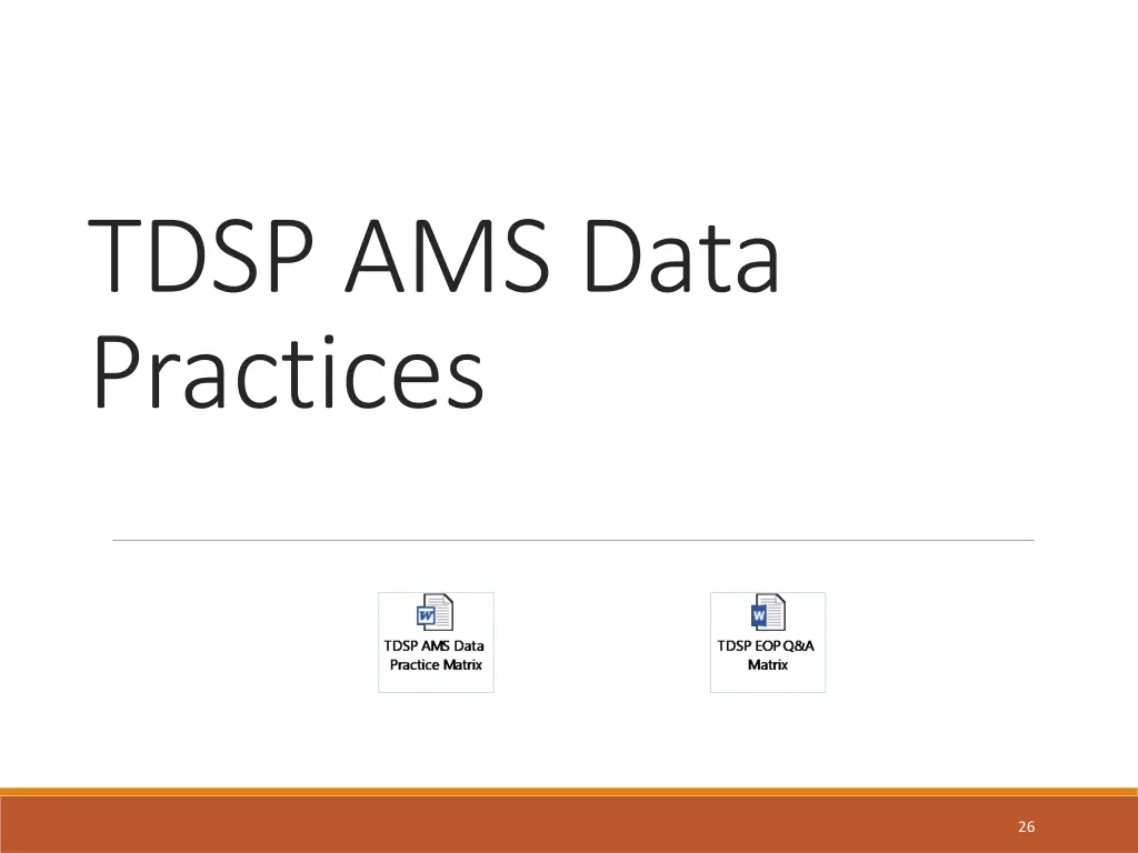 tdsp ams data practices