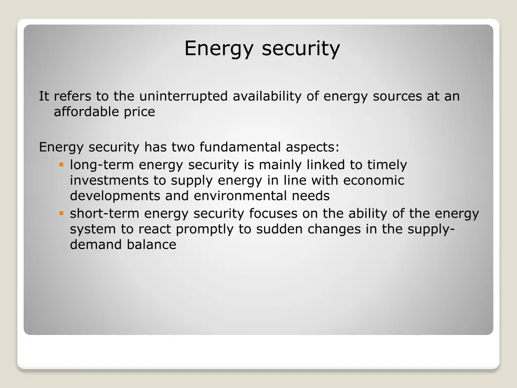 energy security