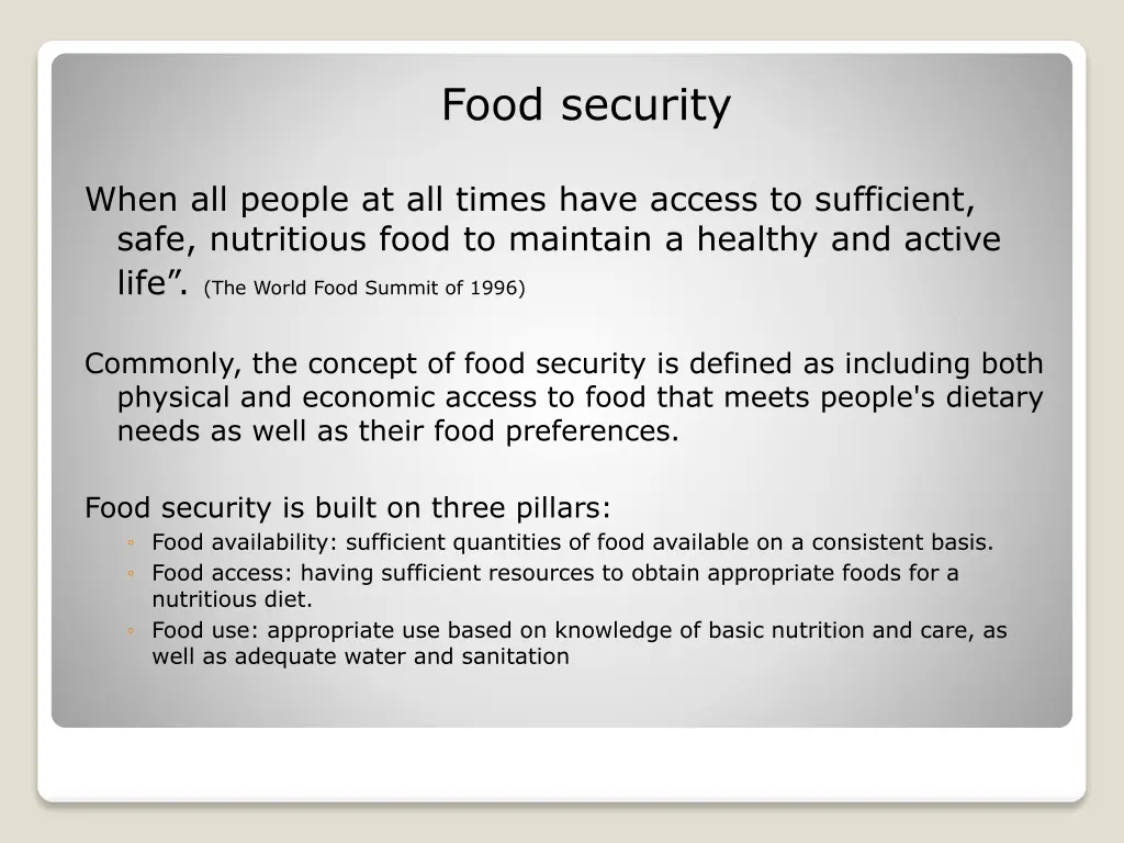 food security