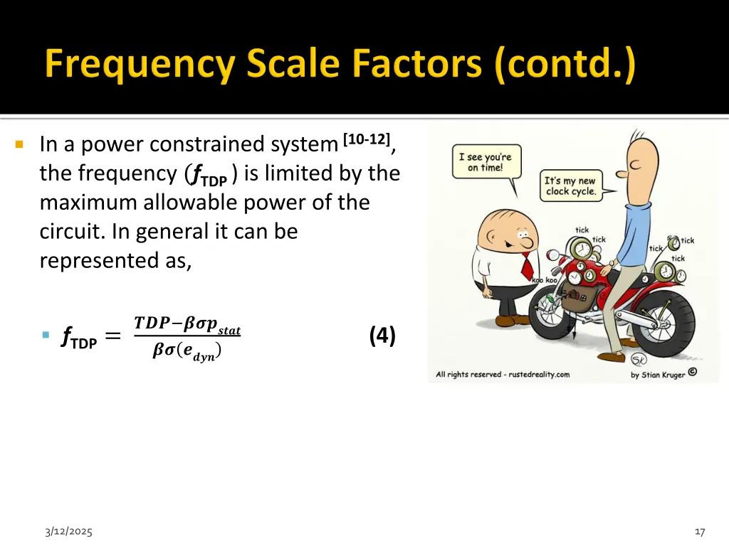 in a power constrained system 10 12 the frequency