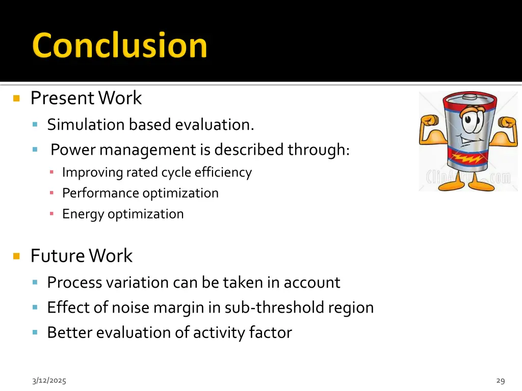 present work simulation based evaluation power