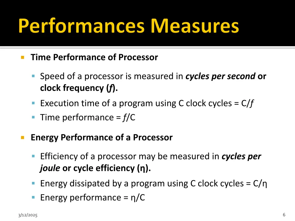 time performance of processor