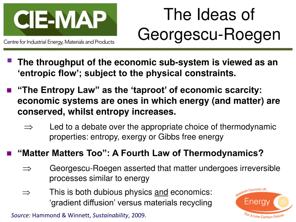 the ideas of georgescu roegen