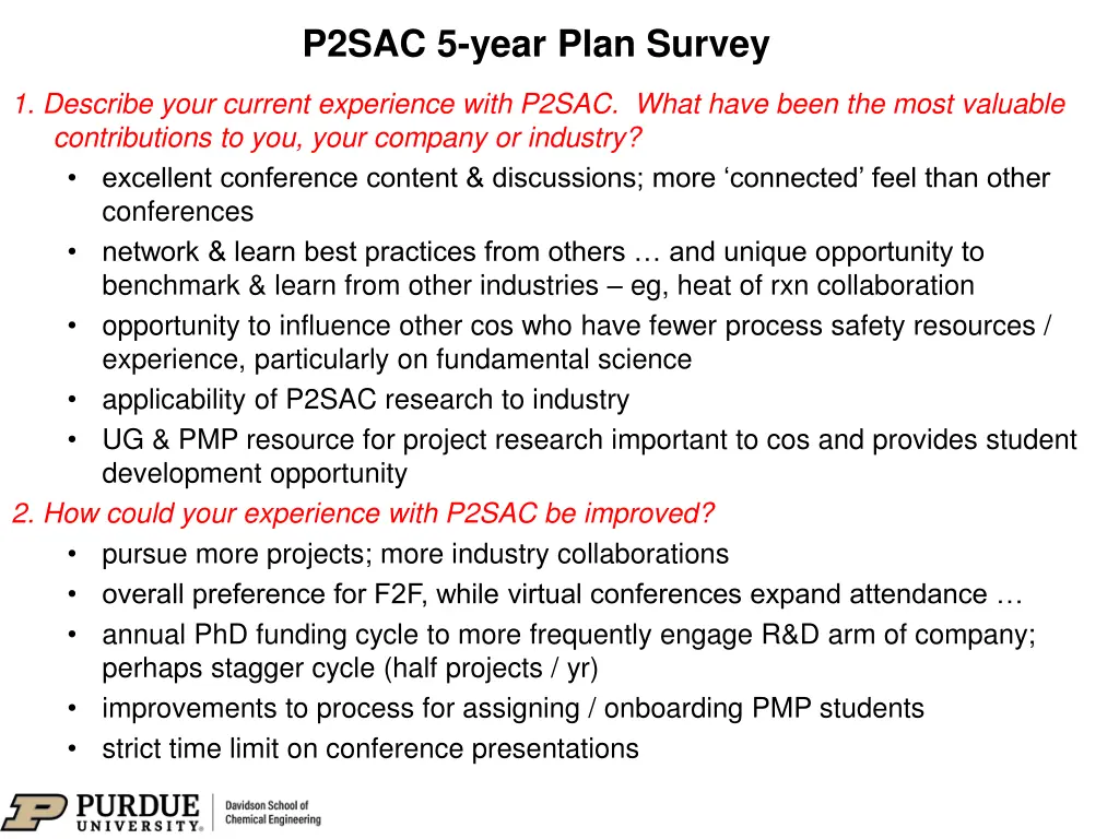 p2sac 5 year plan survey