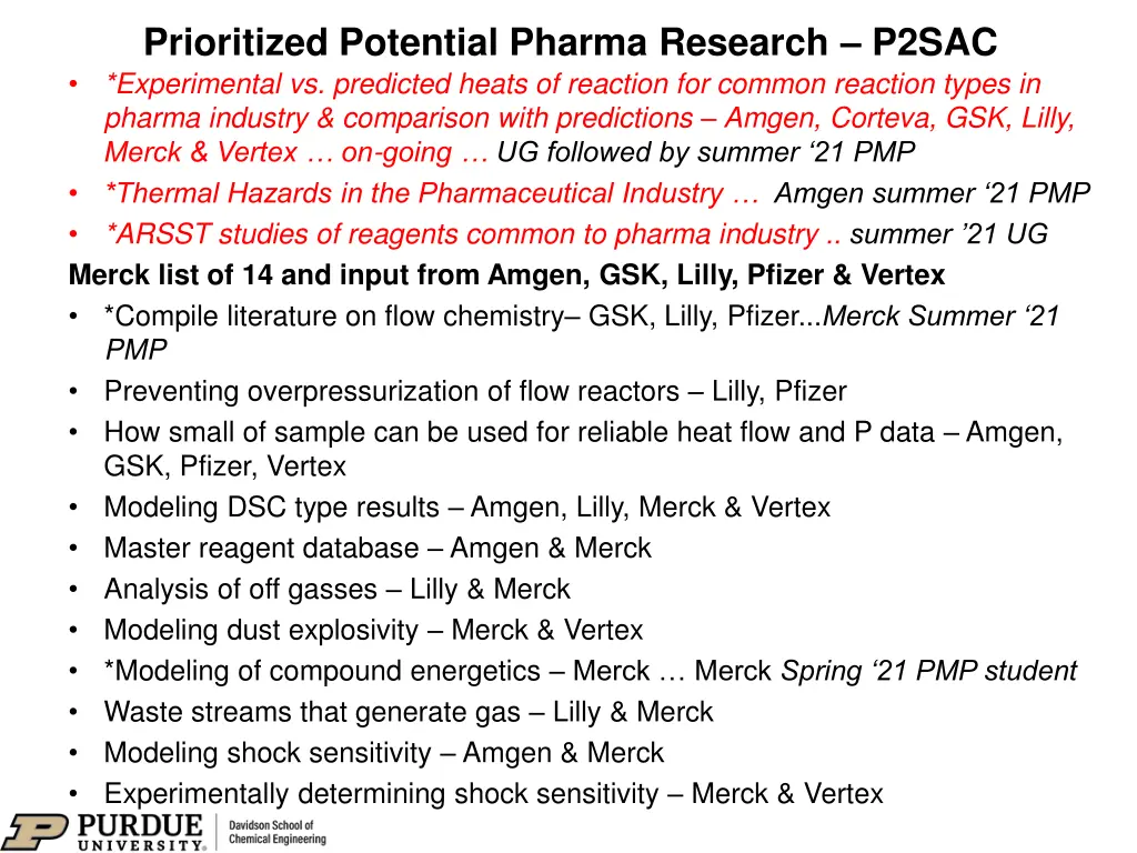 prioritized potential pharma research p2sac