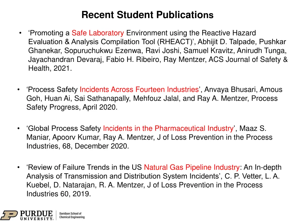 recent student publicatio ns