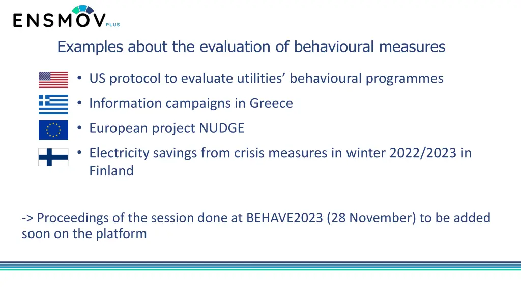 examples about the evaluation of behavioural