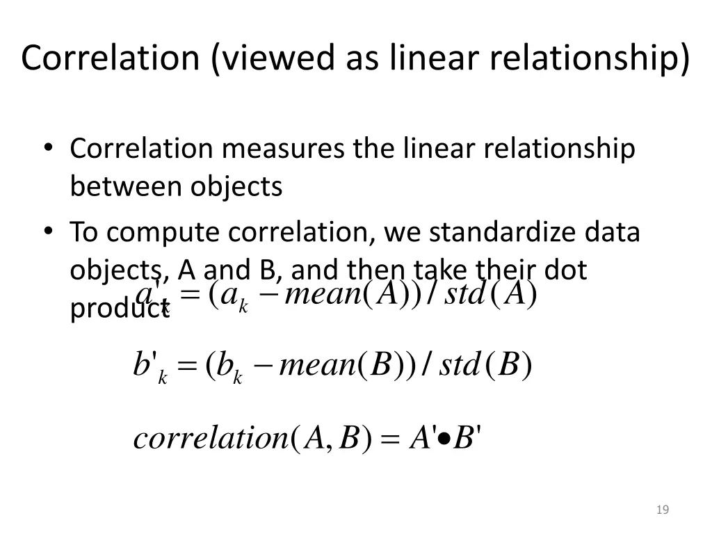 correlation viewed as linear relationship