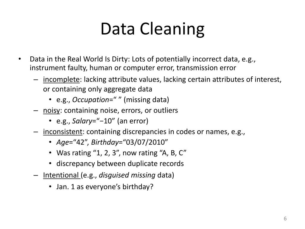data cleaning