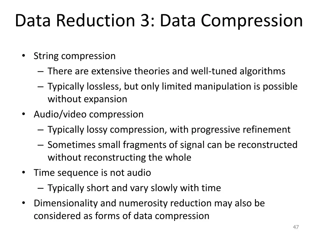 data reduction 3 data compression