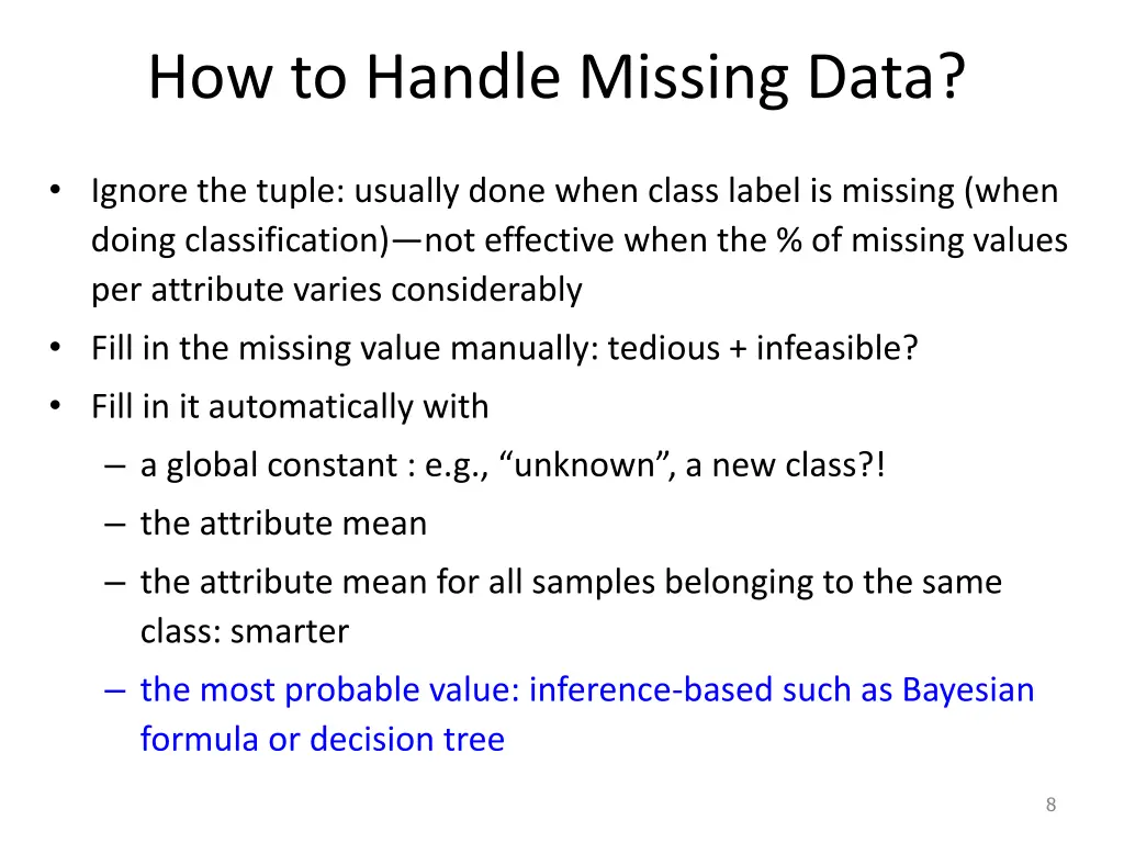 how to handle missing data