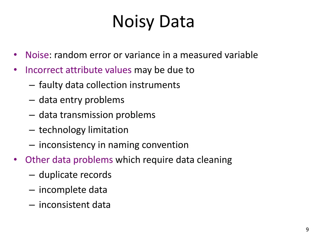 noisy data