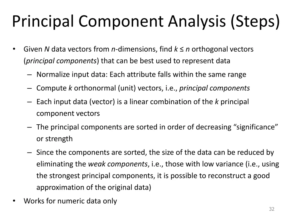 principal component analysis steps