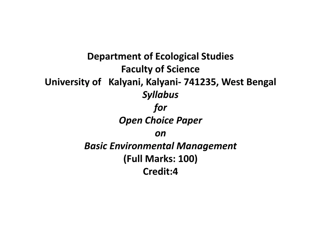 department of ecological studies faculty