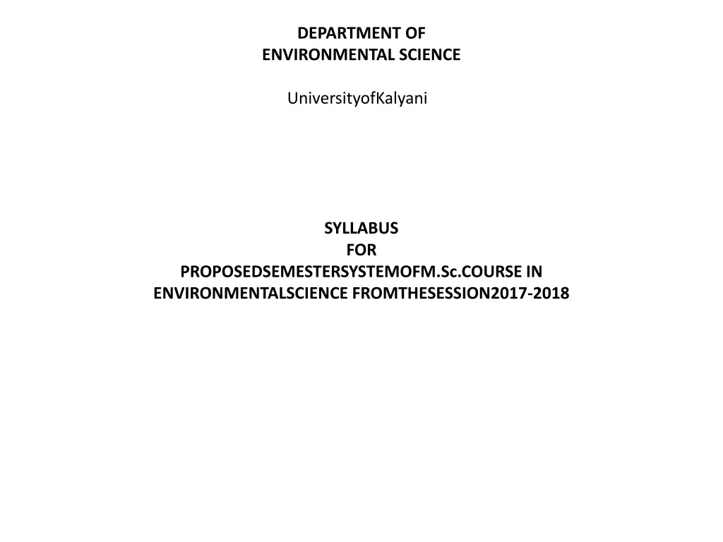 department of environmental science