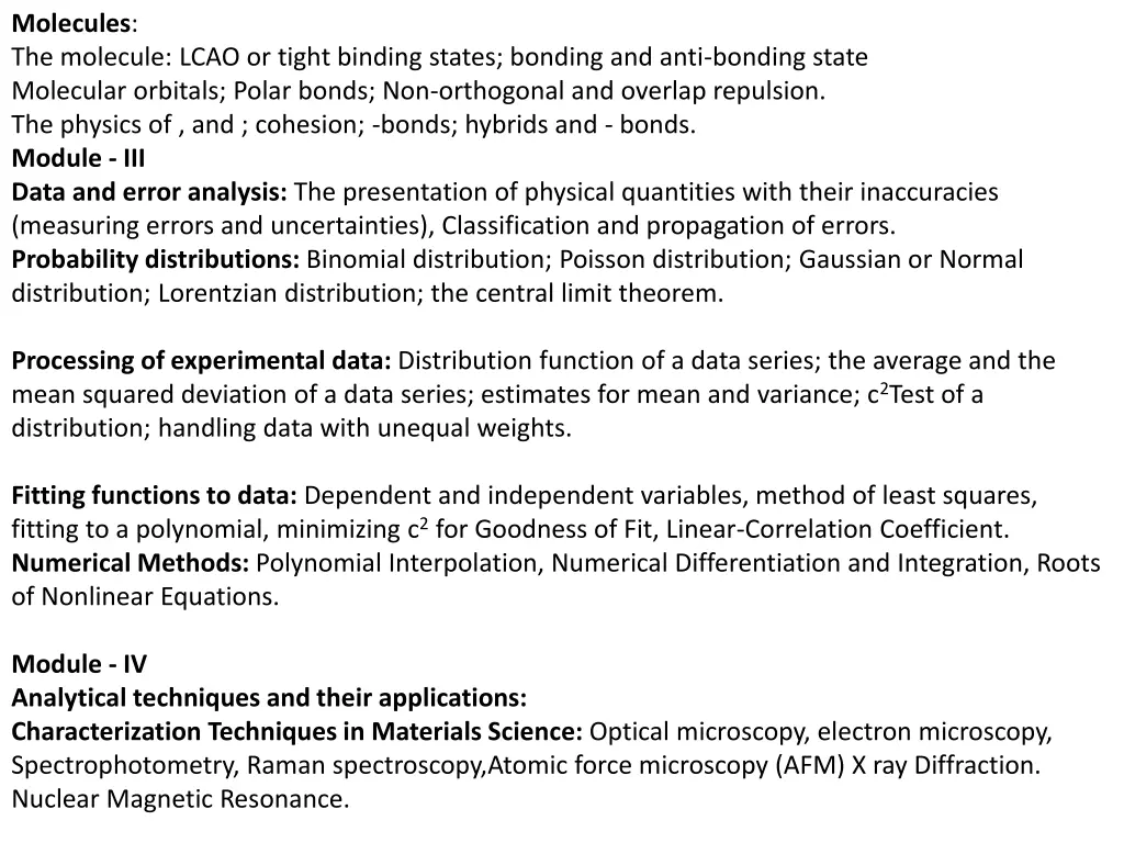 molecules the molecule lcao or tight binding