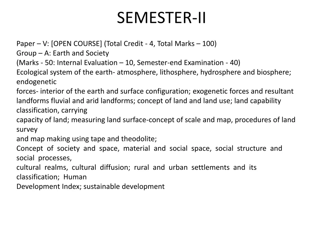 semester ii