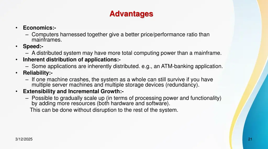 advantages