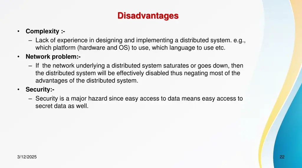disadvantages