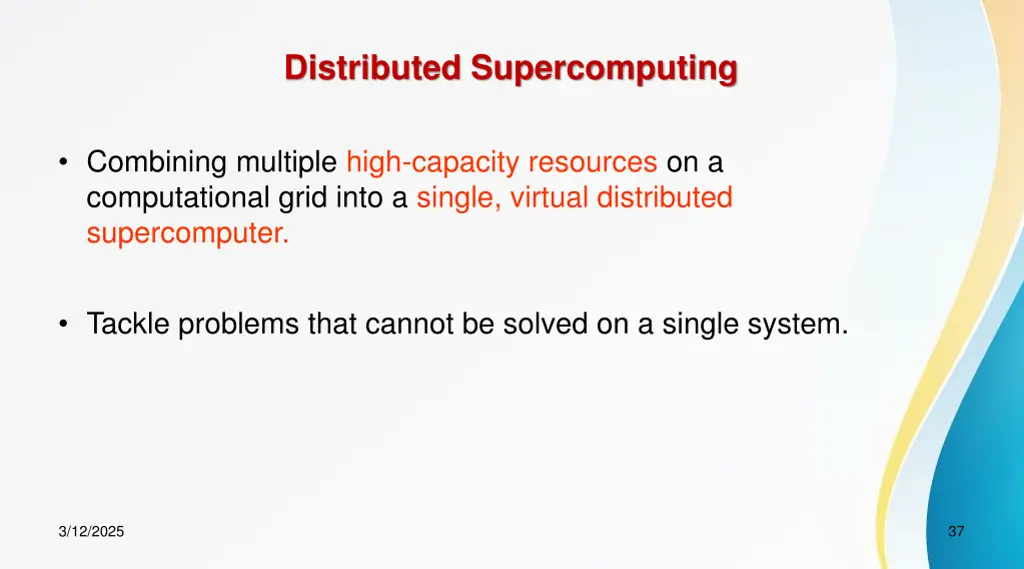distributed supercomputing