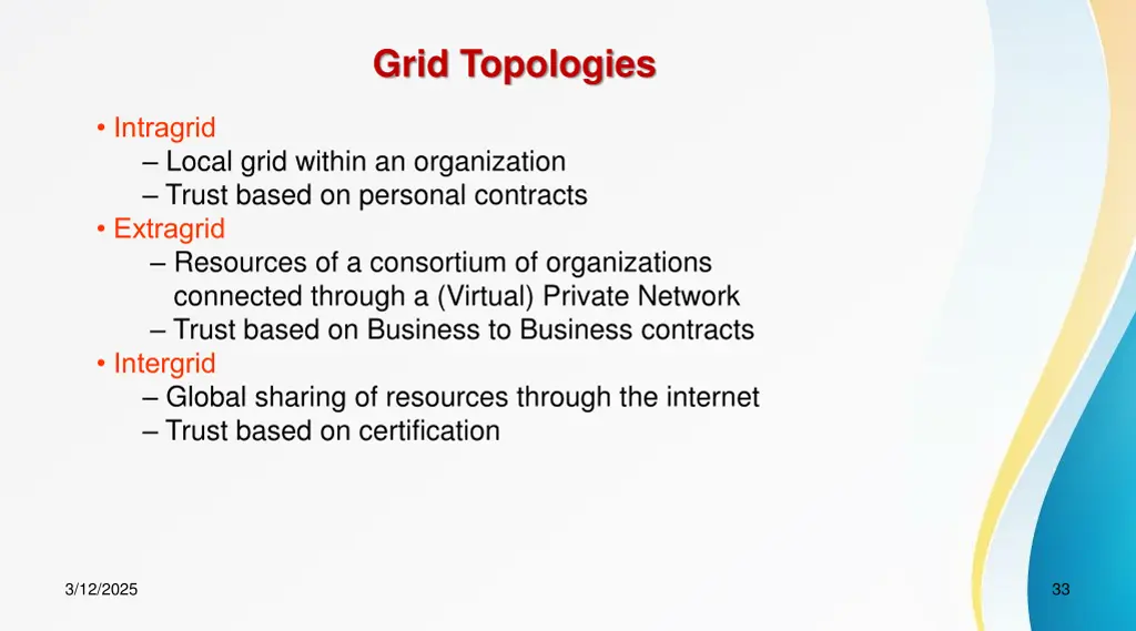 grid topologies